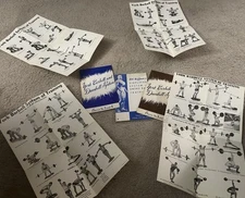 1946 VINTAGE YORK BARBELL & DUMBELL SYSTEM 4 Courses & swing bar + 4 POSTERS