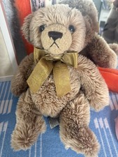 Vintage Harrods Teddy Bear 2002 Knightsbridge Gold Bow Original Labels