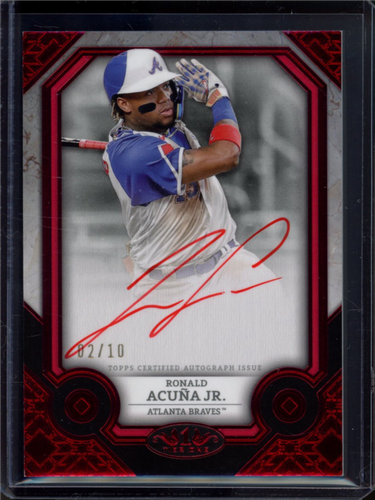 2024 TOPPS TIER ONE #T1A-RA RONALD ACUNA JR. AUTO RED FOIL /10