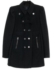 PHILOSOPHY Blues Original 40/8 Jacket Coat Black Double Breasted Wool Blend EUC