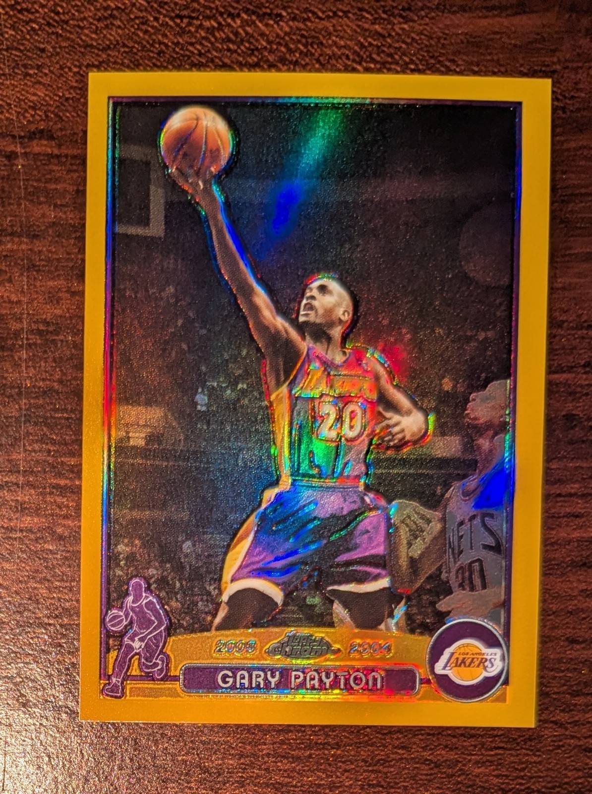 2003-04 Topps Chrome Gary Payton #20 Gold Refractor /99 Los Angeles Lakers