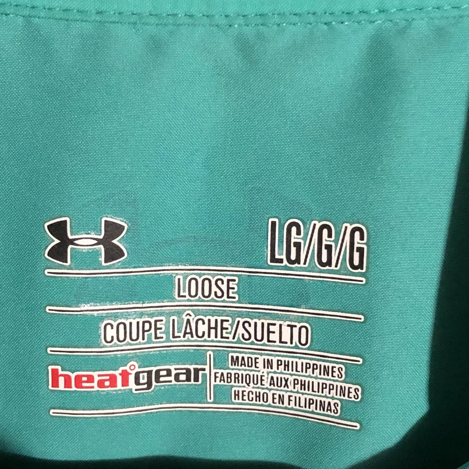 Under Armour Fishing Shirt Mens L Teal HeatGear Short Sleeve Button Up Gorpcore - Image 3 of 4