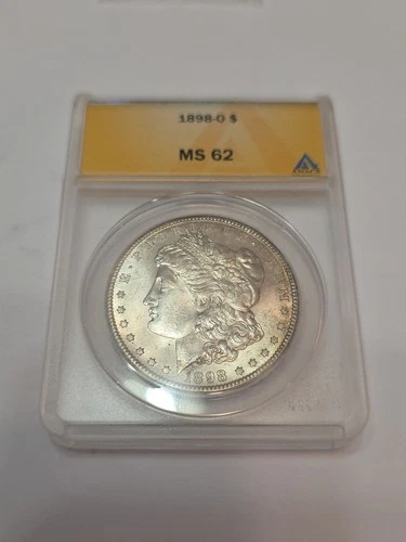 1898-O Morgan Silver Dollar  -  MS 62 professionally graded by ANACS
