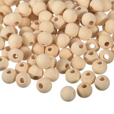 200Pcs 14mm Natural Wood Spacer Bead 5mm Hole Unfinished Round Wooden Beads