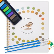 10.2" x 8.2" Watercolor Books with Outlines, Beginner Watercolor Painting Set...