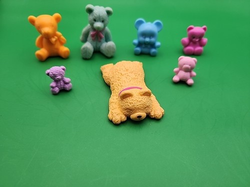Menge 7 Mini Bären 0,75 bis 1,5 Zoll Hartplastik - Bild 6 von 6