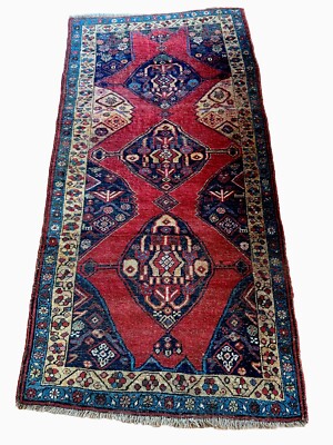 Tribal Antique Kurdish Rug C. 1880-1900 4x7 Vivid All Natural Dyes 100% Wool