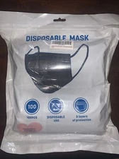 100 PCS Disposable Face Mask Non Medical Surgical 3 Ply Ear loop Black Masks USA