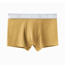 Casual Antibacterial Crotch Men's Cotton Boxer Briefs Breathable Striped Shorts