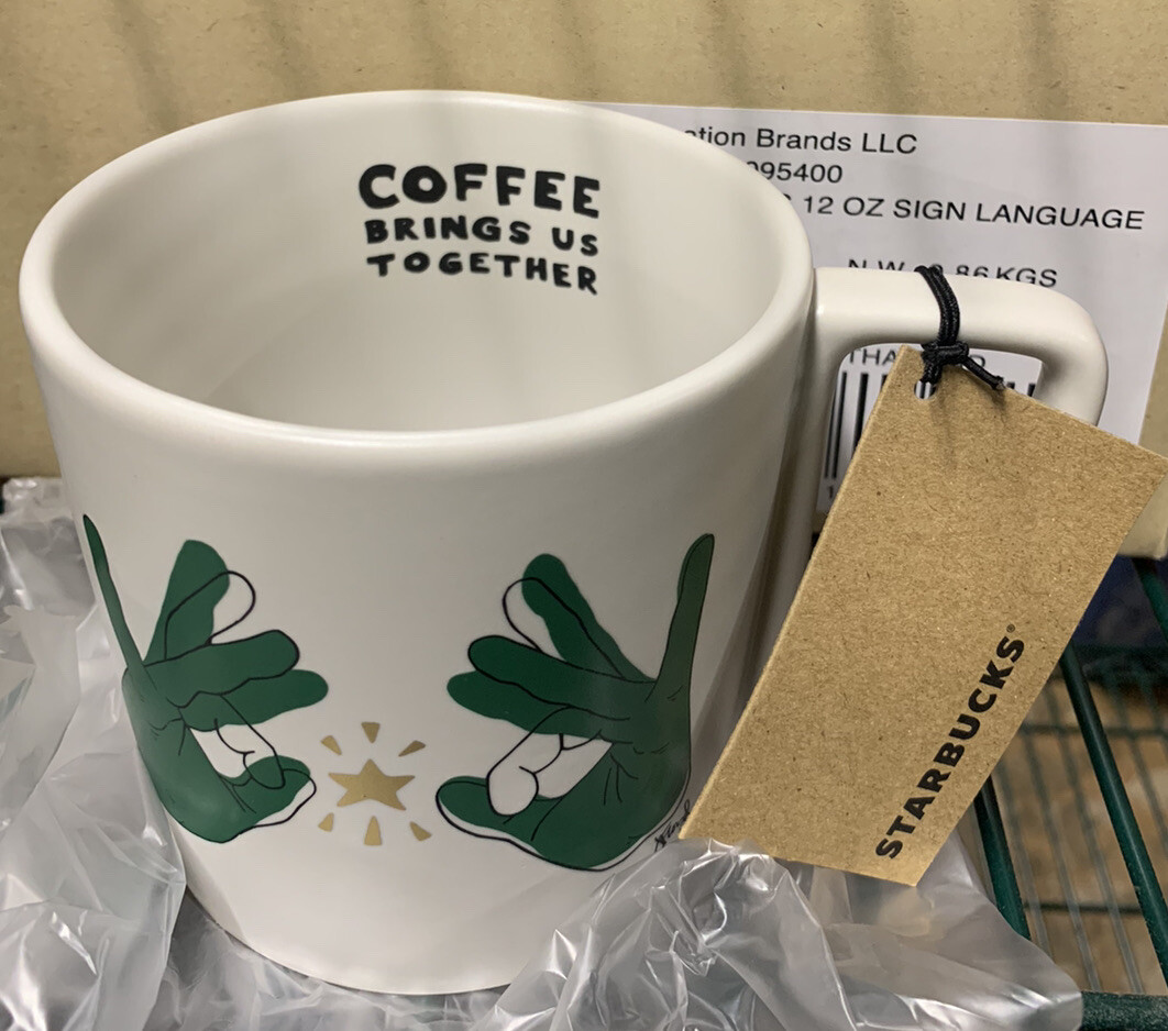 Starbucks Coffee Brings Us Together ASL Sign Language Ceramic 12 Oz Coffee  Mug | eBay
