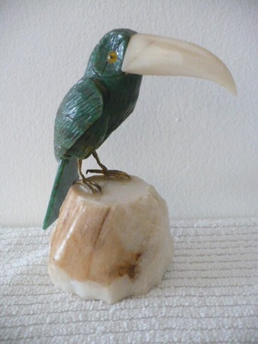 Handmade Toucan Bird Figurine with Quartz Base 6' tall