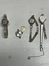 Vintage Lot 4 Women’s Watches 1 Gold Fill/Rolled Goldplate Parts Or Repair