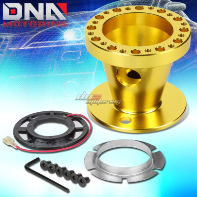 FOR 1G 2G MIT ECLIPSE/LANCER GOLD FULL ALUMINUM STEERING WHEEL HUB ADAPTOR KIT