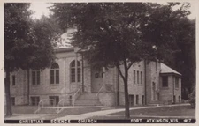 Wisconsin RPPC Real Photo Postcard - Christian Science Church - Fort Atkinson