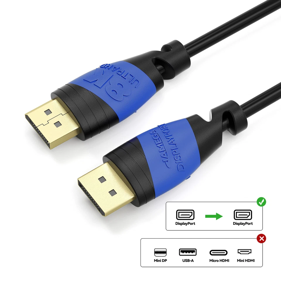 3m DisplayPort 1.4 Kabel | DP 8K Full U-HD HBR3 24K vergoldet Highspeed Gaming - Bild 2 von 4