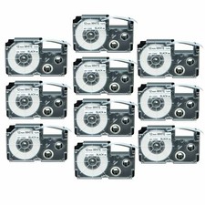 10-Pk/Pack XR-12WE for CASIO Label Tape Black on White 12mm 1/2'' KL430 KL-100