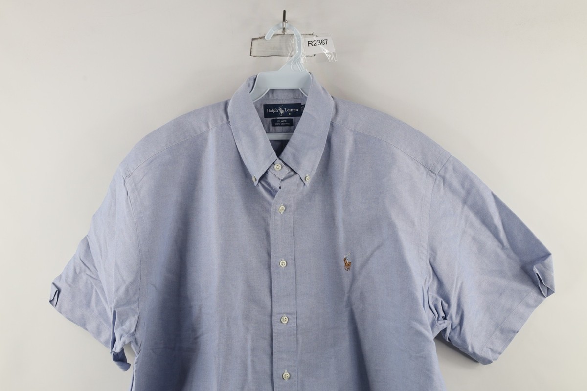 Vtg 90s Ralph Lauren Mens XL Faded Blake Oxford Short Sleeve Vtg 90s Ralph Lauren Mens XL Faded Blake Oxford Short Sleeve