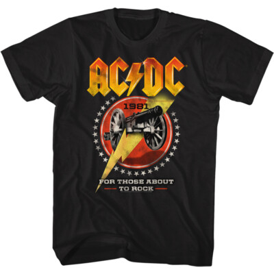 ACDC 1981 For Those About To Rock Men's T Shirt Official