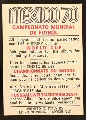 PANINI WORLD CUP 1970 CZERWONY/CZARNY - WYBIERZ SWOJE KARTY - Zdjęcie 104 z 348