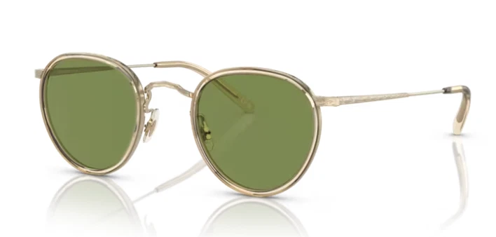 Oliver Peoples OV1104S Mp 2 514552 Buff Gold Green Oval Sunglasses