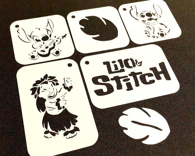 Set of 5pcs LILO and STITCH Reusable Mylar Stencils Text Leaf Paint | eBay set-of-5pcs-lilo-and-stitch-reusable-mylar-stencils-text-leaf-paint-ebay