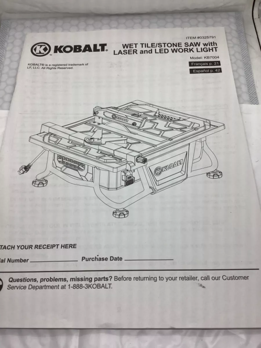 Kobalt wet tile sale cutter