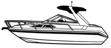 7.6oz BOAT COVER HIGH PROFILE CABIN CRUISER W/RADAR ARCH 30'6