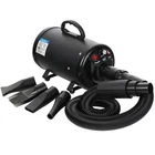 Portable Pet Hair Dryer Quick Blower Heater w/ 4 Nozzles Dog Cat Grooming Black