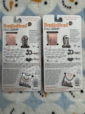 BooginHead 2~2pk PaciGrip Pacifier Clip Pink and Gray- New