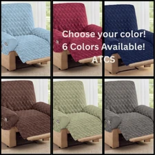 Chair Recliner Furniture Protective Cover w/ Pockets Diamond Quilted ~ 6 Colors