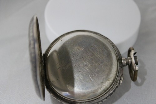Postala Patent Hunting Driving Taschenuhr Silver Silber Jagd Armbanduhr 54mm - Bild 4 von 6