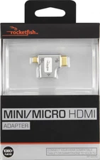 Brand New Rocketfish™ - HDMI-to-Micro-/Mini-HDMI Adapter - Silver/Gold