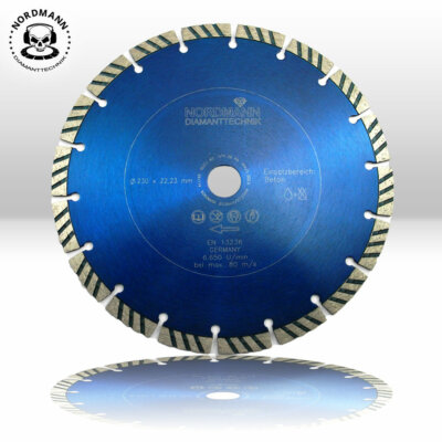 NORDMANN N10 Ø 230mm / 350mm Diamant-Trennscheibe für Beton Ziegel Stahlbeton