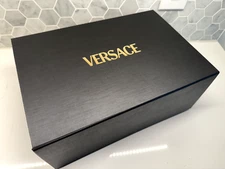 Versace 13.5”x9”x5.5” Empty Black GIFT BOX Logo Bag/Shoe Sturdy Flap Closure