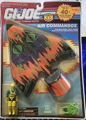 VINTAGE HASBRO GI JOE ARAH 1990 AIR COMMANDOS SKY CREEPER 22 26 BACK MOC SEALED