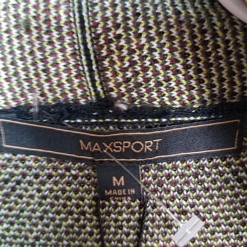 NEW MAX SPORT Long Open Cardigan Duster Sweater Olive/Black Color Block XL $368 - Picture 7 of 11