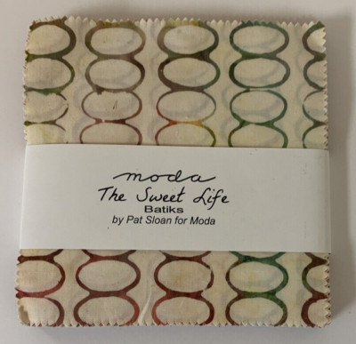 Moda ''The Sweet Life Batiks''  Charm Pack By Pat Sloan 40 Squares 5 Inches Each