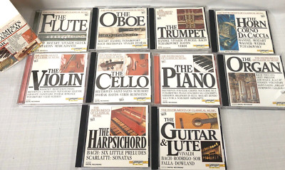 Cds Instrumnets Classical Music 10 CD Mint Set Instruments Mozart Flute Violin Harp ...