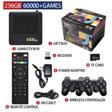 G11 Pro Game Box 4K HD TV 256G Built in 60000+ Retro Games Wireless Gamepad