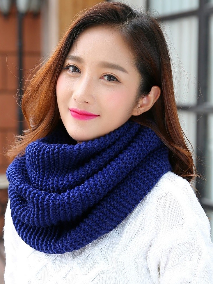 SCALDACOLLO in poliestere ad Anello Sciarpa Avvolgente a foulard