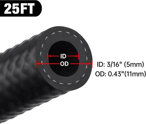 3/8" 5/16" 1/4" 25FT SAE 30R7 NBR Rubber Gasoline/Diesel/Engine Oil/Fuel Line - Picture 15 of 27