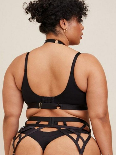 Torrid Black Satin Strappy and Stretchy Overt Garter Belt Plus Size 5X/6X - Picture 3 of 6