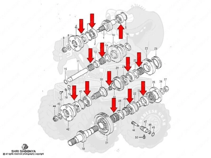 Kitchen Sink" Suzuki Samurai Transfer Case TCase Bearing Kit 86-95 {BK236} - Image 2 of 2