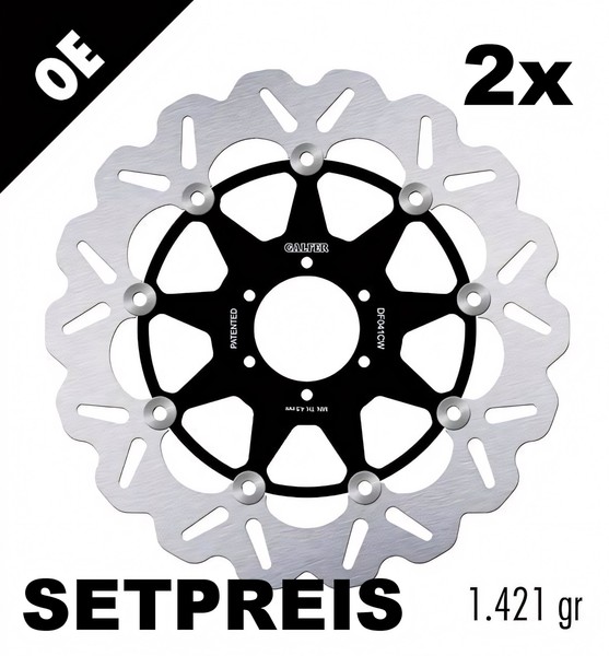Bremsscheibe Set Galfer 2X DF041CW Wave® Schwimmend Vorne 310X5Mm FüR Honda CBR-image