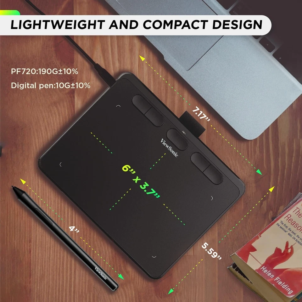 PF720 Graphics Drawing Tablet, 7 Inches, Portable Versatile - Image 3 of 4