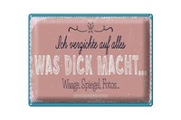 Blechschild Spruch 40X30 Cm Verzichte Auf Waage Spiegel Fotos Deko Schild