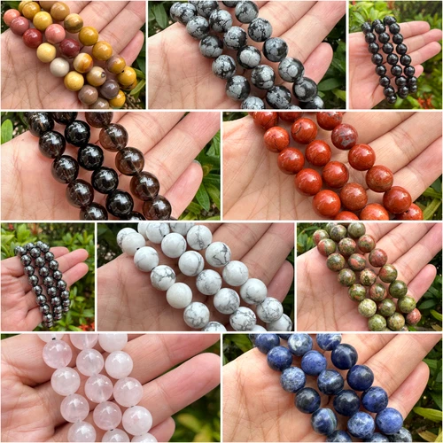 Grade A++ Edelstein Perlen verstellbar Armband 10 mm, echte Kristalle Armbänder - Bild 4 von 124