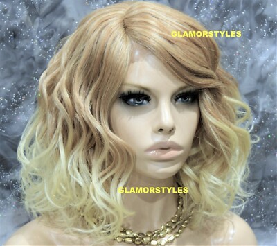 Lacefront wavy bob blonde Mix Wig New 2018 Style Blonde Bob Lace Front Synthetic Wig LF235 | WigIsFashion main image 4