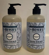 2 Mrs. Meyer's Clean Day Hand Soap Snowdrop Scent Olive Oil Aloe 12.5 oz. each