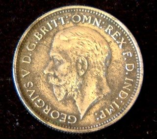 George V SIXPENCE 1936 from SS LONGSHIPS shipwreck 1939 Seven Stones